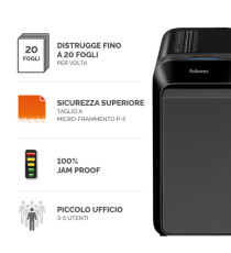 Distruggidocumenti LX-221 - a microframmenti - nero - Fellowes