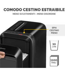 Distruggidocumenti LX-221 - a microframmenti - nero - Fellowes