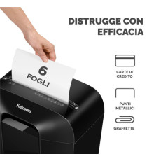 Distruggidocumenti LX-25 - a frammenti - nero - Fellowes