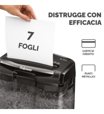 Distruggidocumenti M-7CM - a frammenti - nero - Fellowes