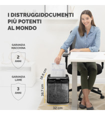 Distruggidocumenti M-7CM - a frammenti - nero - Fellowes