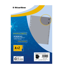 Divisori alfabetici 20 tacche - A4 - PP - grigio - Starline