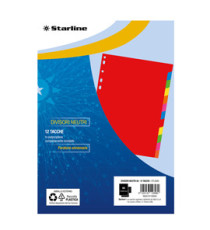 Divisori neutri 12 tacche - A4 - PP - colori assortiti - Starline