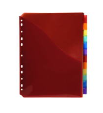 Divisori neutri a 12 tacche - PP - A4 maxi - con portaetichetta - colori assortiti - Exacompta