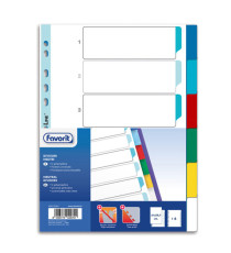 Divisori Neutri a 6 tacche - PP - A4 - colori assortiti - Favorit