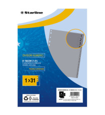 Divisori numerici 31 tacche - A4 - PP - grigio - Starline
