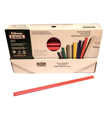 Dorsetti tondi per rilegatura - 3 mm - rosso - Fellowes - scatola 50 pezzi