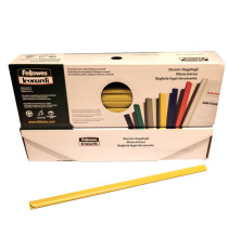 Dorsetti tondi per rilegatura - 6 mm - giallo - Fellowes - scatola 50 pezzi