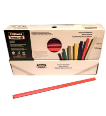 Dorsetti tondi per rilegatura - 6 mm - rosso - Fellowes - scatola 50 pezzi