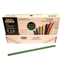 Dorsetti tondi per rilegatura - 6 mm - verde - Fellowes - scatola 50 pezzi