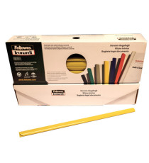 Dorsetti tondi per rilegatura - 8 mm - giallo - Fellowes - scatola 50 pezzi