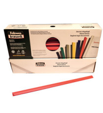Dorsetti tondi per rilegatura - 8 mm - rosso - Fellowes - scatola 50 pezzi