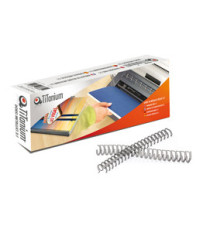 Dorsi spirale - metallo - 34 anelli passo 3:1 - 6 mm - bianco - Titanium - scatola 50 pezzi