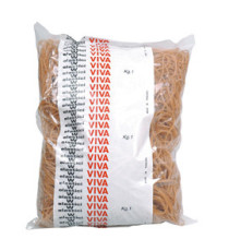Elastici ad anello - diametro 3 cm - 1 kg - caucciù - avana - Viva