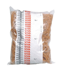 Elastici ad anello - diametro 6 cm - 1 kg - caucciù - avana - Viva