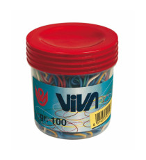Elastici ad anello - misure e colori assortiti - barattolo 100 gr - gomma - Viva