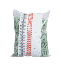 Elastici fettuccia - diametro 12 x 0,5 cm - 1 kg - gomma - verde - Viva