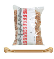 Elastici fettuccia - diametro 15 x 0,8 cm - 1 kg - caucciù - avana - Viva