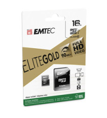Emtec - Micro SDHC Class 10 Gold + con Adattatore - ECMSDM16GHC10GP - 16GB