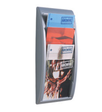 Espositore da parete Quick Fit System - 4 tasche A4 verticali - grigio - Paperflow