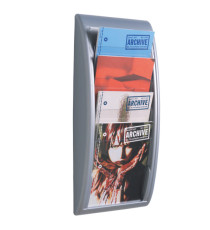 Espositore da parete Quick Fit System - 4 tasche A4 verticali - grigio - Paperflow