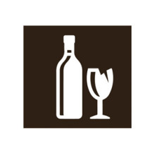 Etichetta adesiva raccolta differenziata - con icona VETRO - 120 x 130 mm - vinile - bianco opaco - Medial