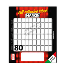 Etichette adesive - in carta - permanenti - 16 x 10 mm - 80 et/fg - 10 fogli - bianco - Markin