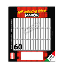 Etichette adesive - in carta - permanenti - 34 x 5 mm - 60 et/fg - 10 fogli - bianco - Markin