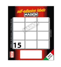 Etichette adesive - in carta - permanenti - 37 x 27 mm - 15 et/fg - 10 fogli - bianco - Markin