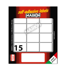 Etichette adesive - in carta - permanenti - 37 x 27 mm - 15 et/fg - 10 fogli - bianco - Markin