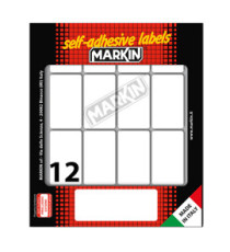 Etichette adesive - in carta - permanenti - 46 x 27 mm - 12 et/fg - 10 fogli - bianco - Markin