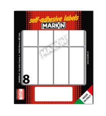 Etichette adesive - in carta - permanenti - 70 x 27 mm - 8 et/fg - 10 fogli - bianco - Markin