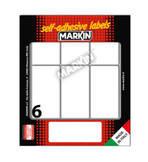 Etichette adesive - in carta - permanenti - 70 x 37 mm - 6 et/fg - 10 fogli - bianco - Markin