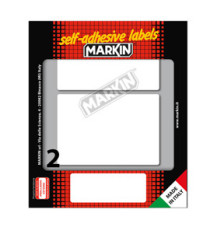 Etichette adesive - in carta - permanenti - 95 x 66 mm - 2 et/fg - 10 fogli - bianco - Markin