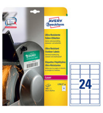 Etichette adesive - in PE - laser - permanenti - 63,5 x 33,9 mm - 24 et/fg - 10 fogli - bianco - Avery