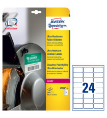 Etichette adesive - in PE - laser - permanenti - 63,5 x 33,9 mm - 24 et/fg - 10 fogli - bianco - Avery