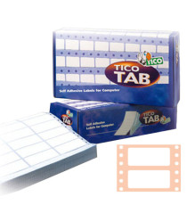 Etichette adesive a modulo continuo TAB 1 - in carta - corsia singola - permanenti - 72 x 23,5 mm - 12 et/fg - 500 fogli