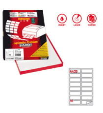 Etichette adesive A/435 - in carta - permanenti - 99,1 x 34 mm - 16 et/fg - 100 fogli - bianco - angoli tondi - Markin