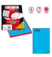 Etichette adesive C/503 - in carta - permanenti - 210 x 297 mm - 1 et/fg - 100 fogli - blu - Markin