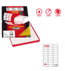 Etichette adesive C/506 - in carta - permanenti - 70 x 24,25 mm - 36 et/fg - 100 fogli - bianco - Markin