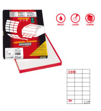 Etichette adesive C/510 - in carta - permanenti - 70 x 37,12 mm - 24 et/fg - 100 fogli - bianco - Markin
