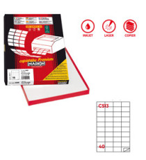 Etichette adesive C/513 - in carta - permanenti - 52,5 x 29,7 mm - 40 et/fg - 100 fogli - bianco - Markin