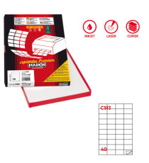 Etichette adesive C/513 - in carta - permanenti - 52,5 x 29,7 mm - 40 et/fg - 100 fogli - bianco - Markin
