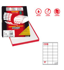 Etichette adesive C/518 - in carta - permanenti - 70 x 40 mm - 21 et/fg - 100 fogli - bianco - Markin
