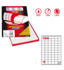Etichette adesive C/526 - in carta - permanenti - 35 x 23,5 mm - 72 et/fg - 100 fogli - bianco - Markin