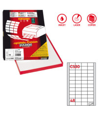 Etichette adesive C/530 - in carta - permanenti - 48 x 25 mm - 48 et/fg - 100 fogli - bianco - Markin