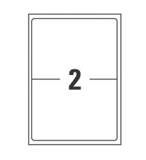 Etichette adesive coprenti BlockOut - in carta - permanenti - 199,6 x 143,5 mm - 2 et/fg - 25 fogli - bianco - Avery