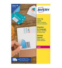 Etichette adesive coprenti BlockOut - in carta - permanenti - 45,7 x 21,2 mm - 48 et/fg - 25 fogli - bianco - Avery