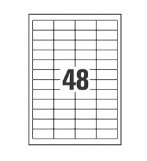 Etichette adesive coprenti BlockOut - in carta - permanenti - 45,7 x 21,2 mm - 48 et/fg - 25 fogli - bianco - Avery