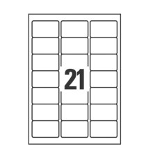Etichette adesive coprenti BlockOut - in carta - permanenti - 63 x 38,1 mm - 21 et/fg - 25 fogli - bianco - Avery